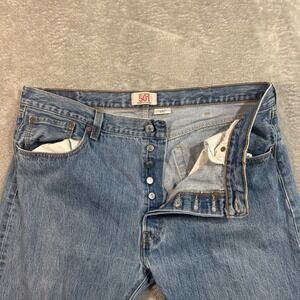 Vintage Levi's 501 Button Fly Jeans Mens W40 L30 Light Wash